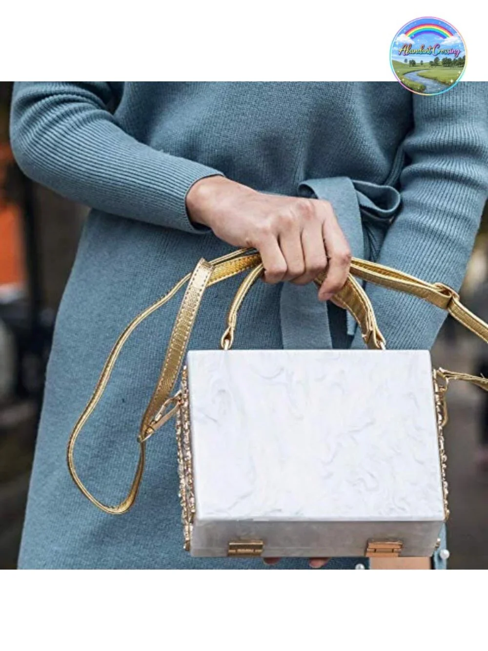 Designer Flower Acrylic Crossbody Bag with Rhinestones Evening Clutch Shoulder